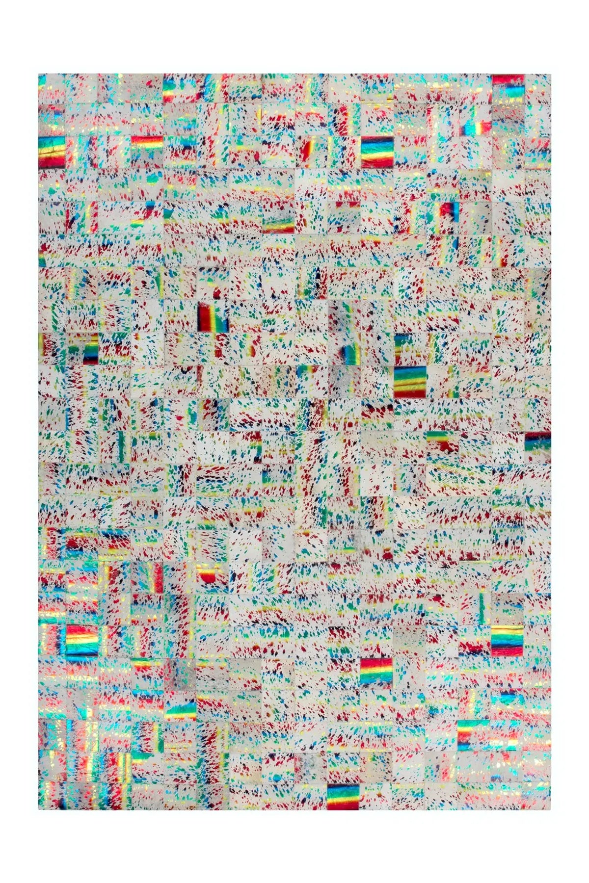 Leren Vloerkleed - Rocket Abstract Crème/Multi