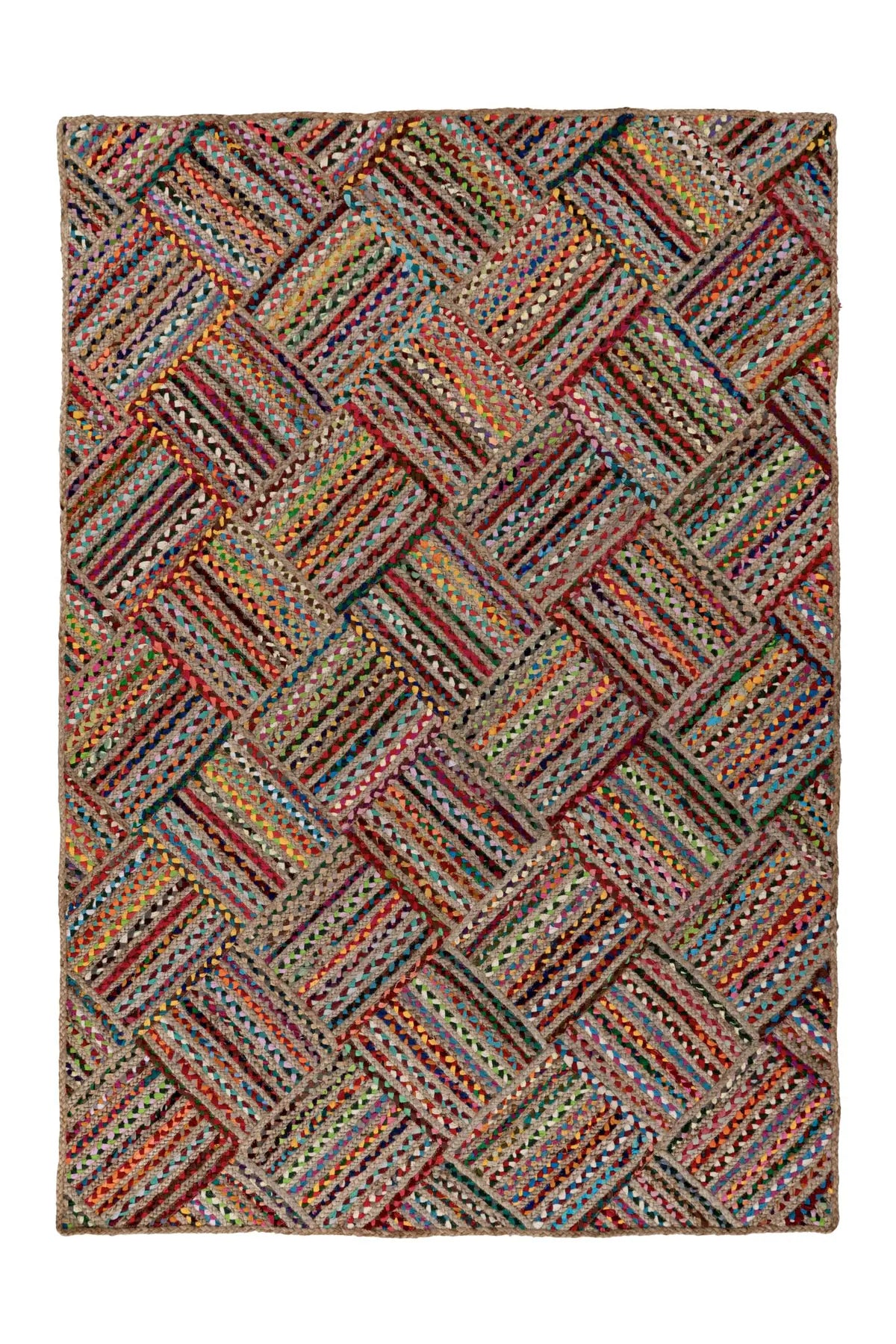 Jute Vloerkleed - Tulum Patchwork Multikleur