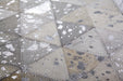 Leren Vloerkleed – Rocket Geometrisch Grijs/Zilver