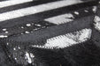 Leren Vloerkleed – Spark Geometrisch Zwart/Zilver
