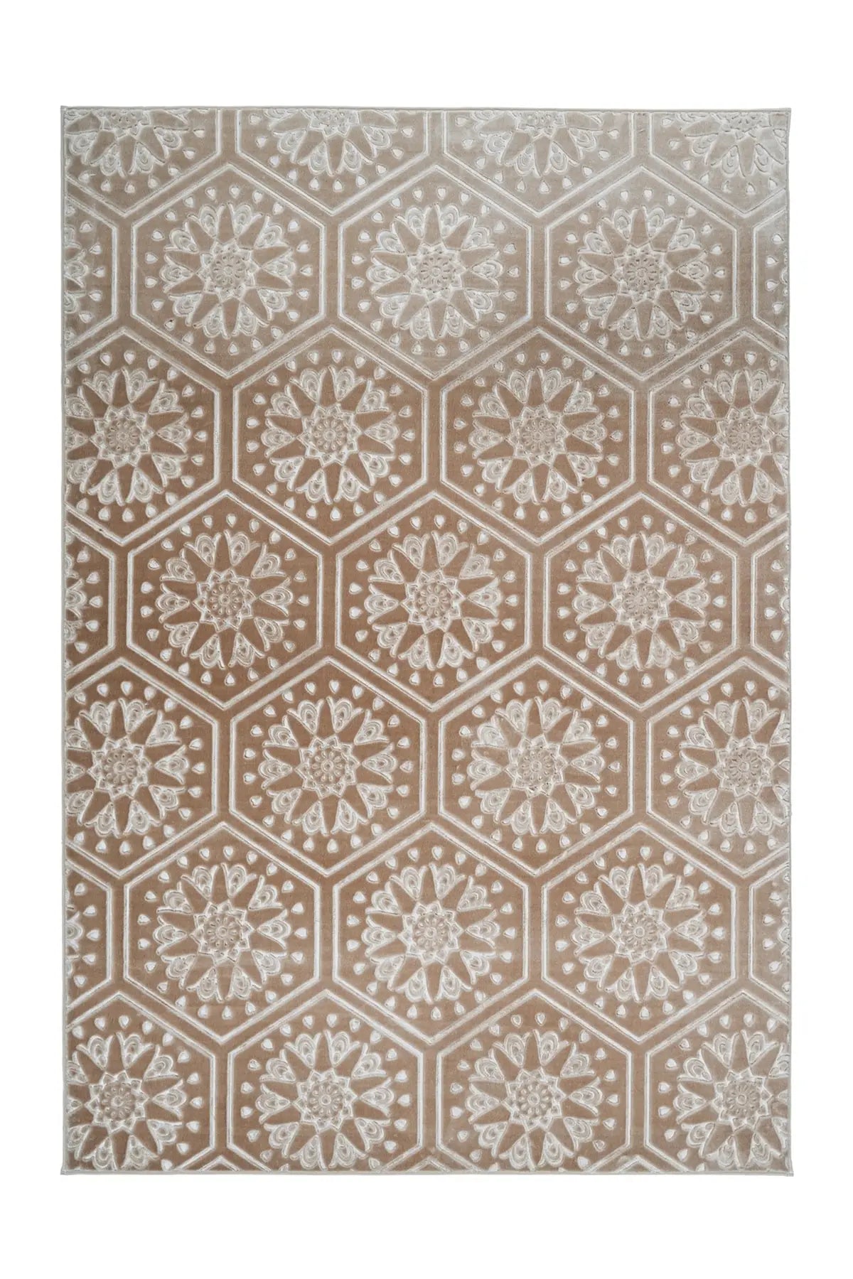 Marokkaans Vloerkleed - Monroe Hexagon Taupe