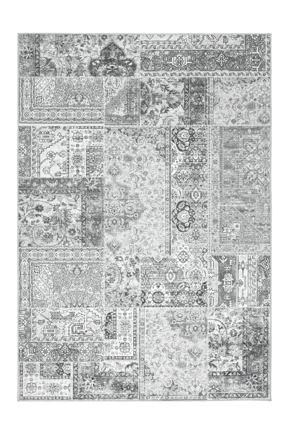 Laagpolig Vloerkleed - Visionary Patchwork Grijs
