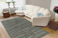 Wollen Vloerkleed – Satin Grid Grijs/Mint