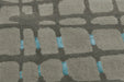 Wollen Vloerkleed – Satin Grid Grijs/Mint