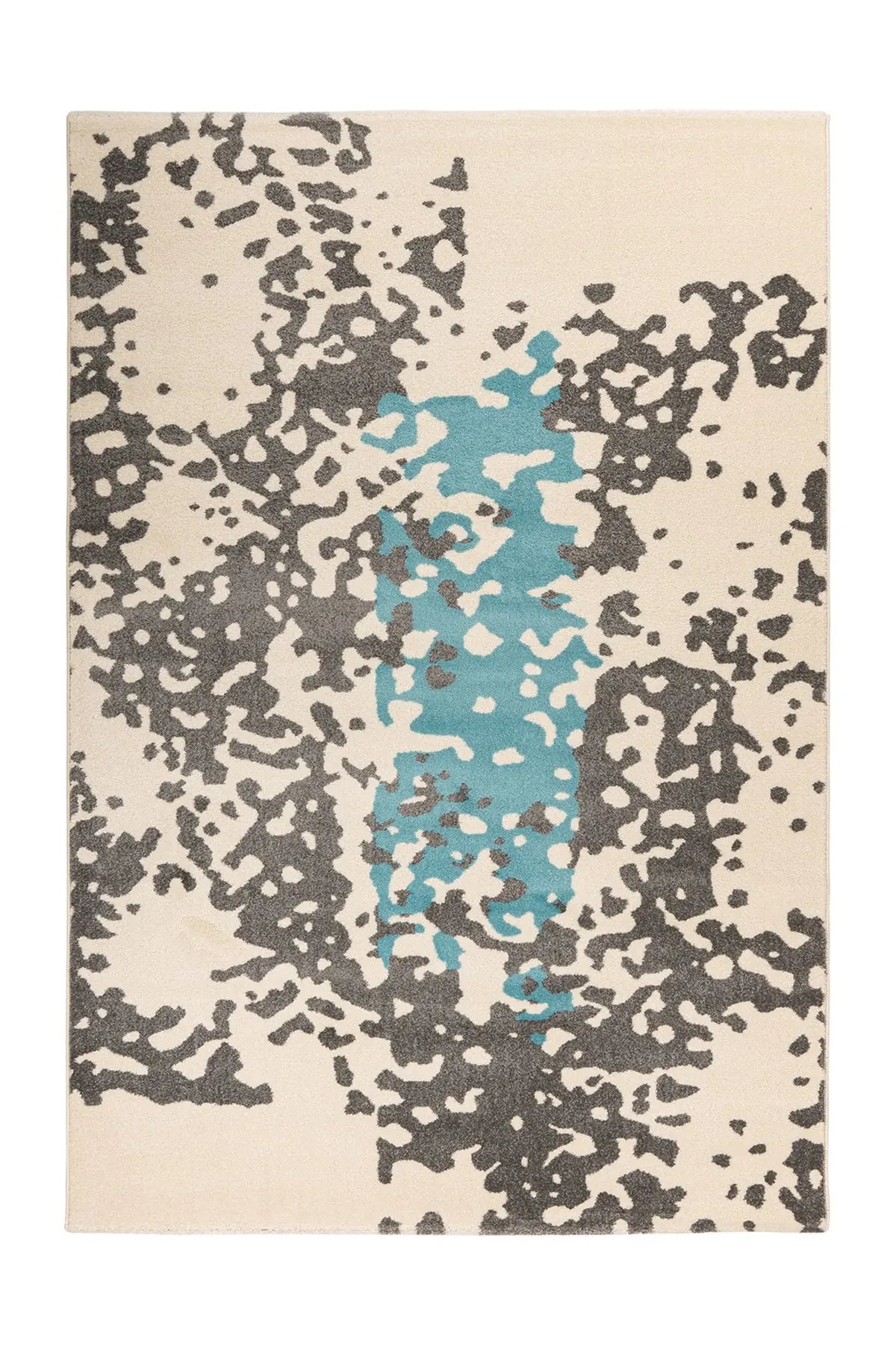 Laagpolig Vloerkleed - Naila Abstract Crème/Blauw