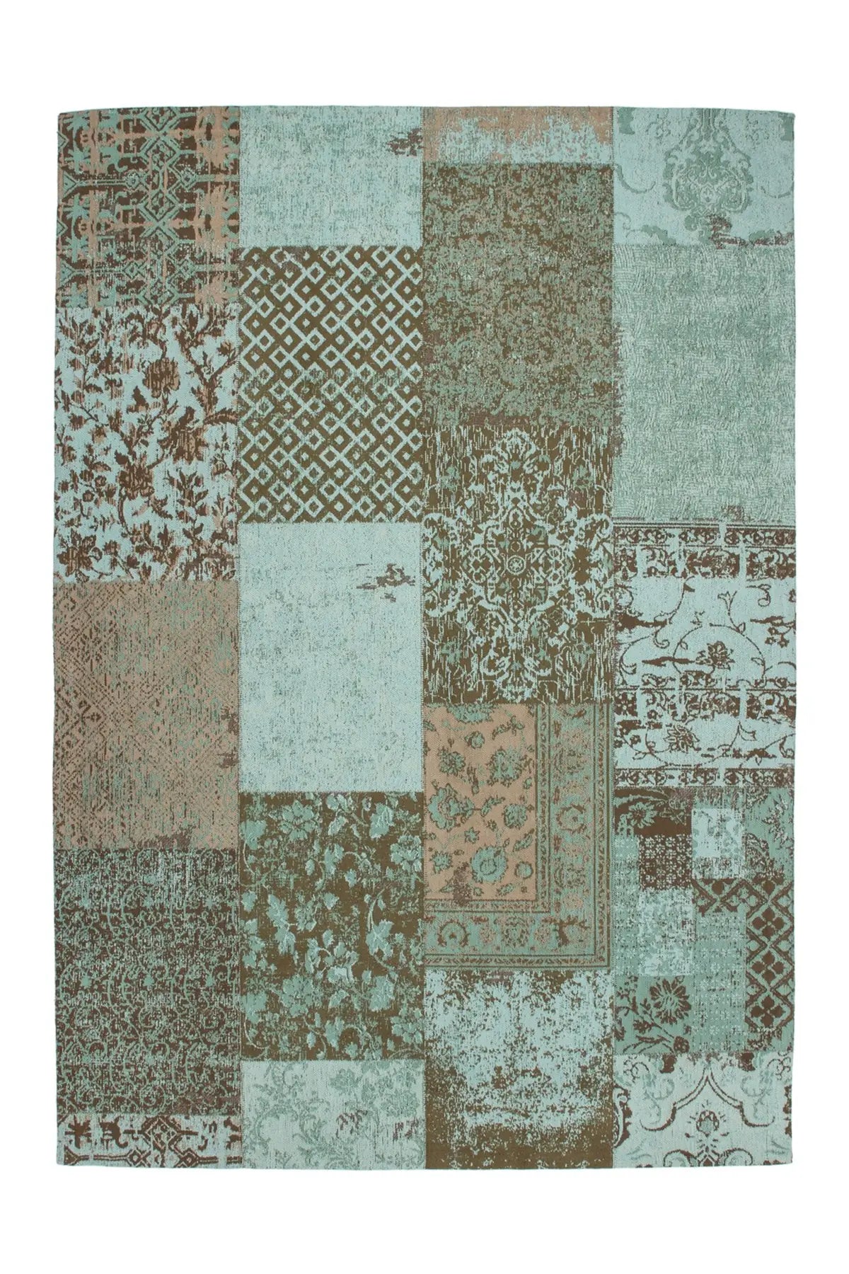 Retro Vloerkleed - Symphony Patchwork Turquoise