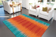 Wollen Vloerkleed – Sunset Verloop Oranje/Blauw