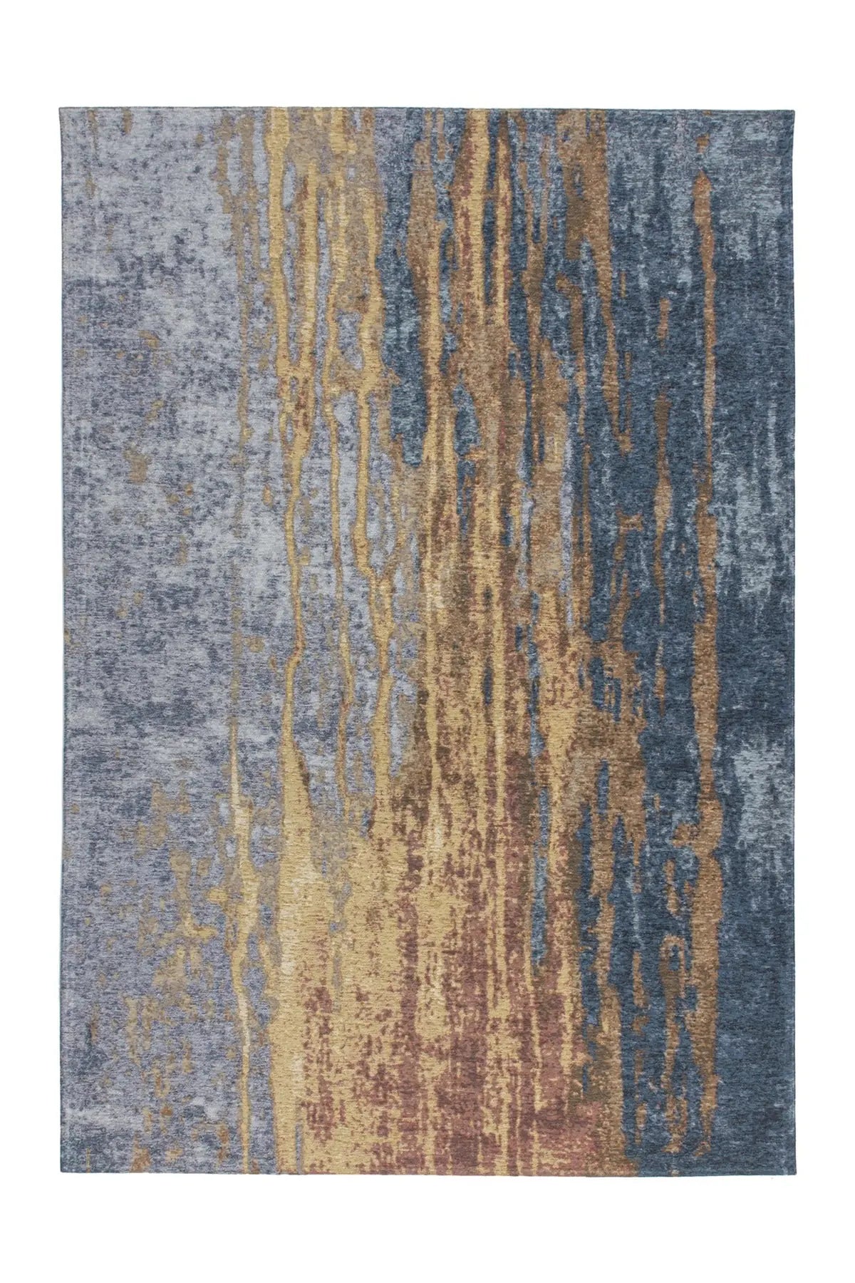 Laagpolig Vloerkleed - Blaze Abstract Beige/Blauw