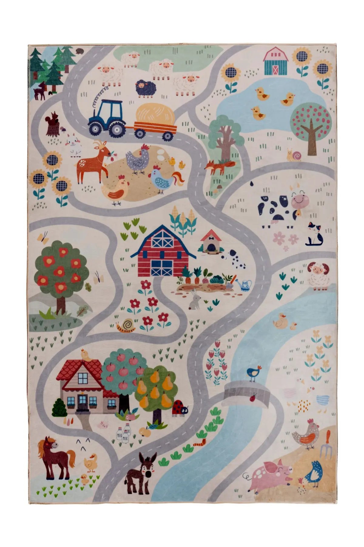 Kindervloerkleed – Wonder Boerderij Multikleur