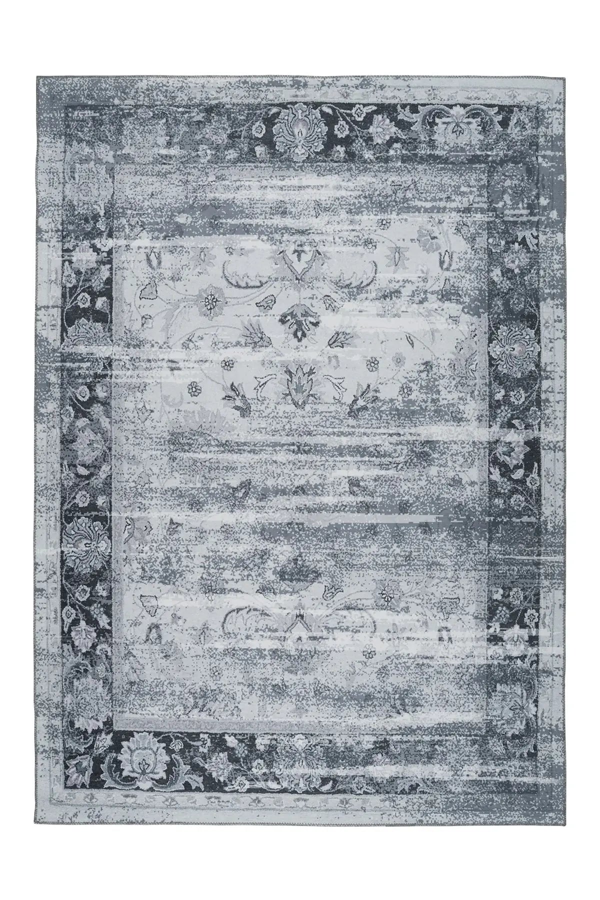 Vintage Vloerkleed - Galaxy Ornamenteel Grijs/Blauw