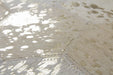 Leren Vloerkleed - Spark Hexagon Crème/Goud