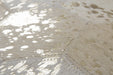 Leren Vloerkleed – Spark Hexagon Crème/Goud