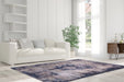 Laagpolig Vloerkleed – Vin Ornamenteel Blauw