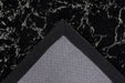 Hoogpolig Vloerkleed – Bijou Marmer Zwart/Zilver