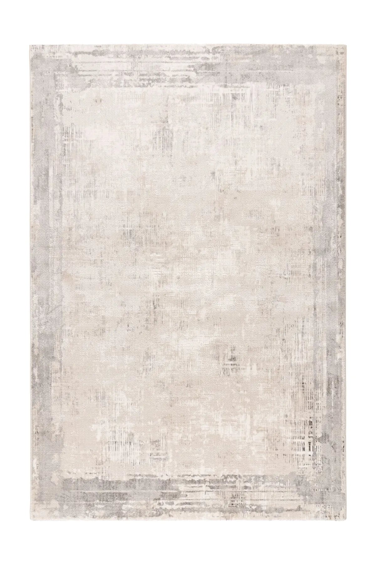 Laagpolig Vloerkleed - Chalet Kader Beige / Zilver
