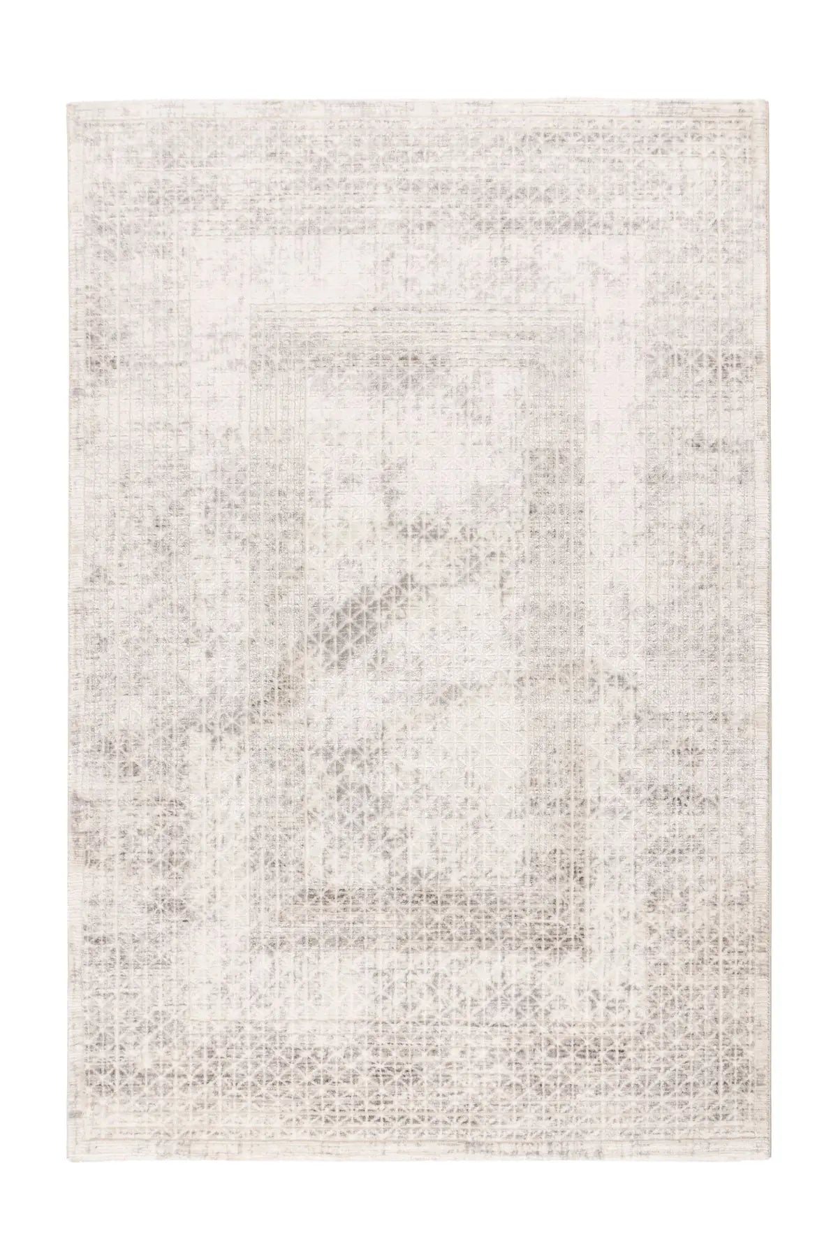 Laagpolig Vloerkleed - Chalet Ruiten Beige / Zilver