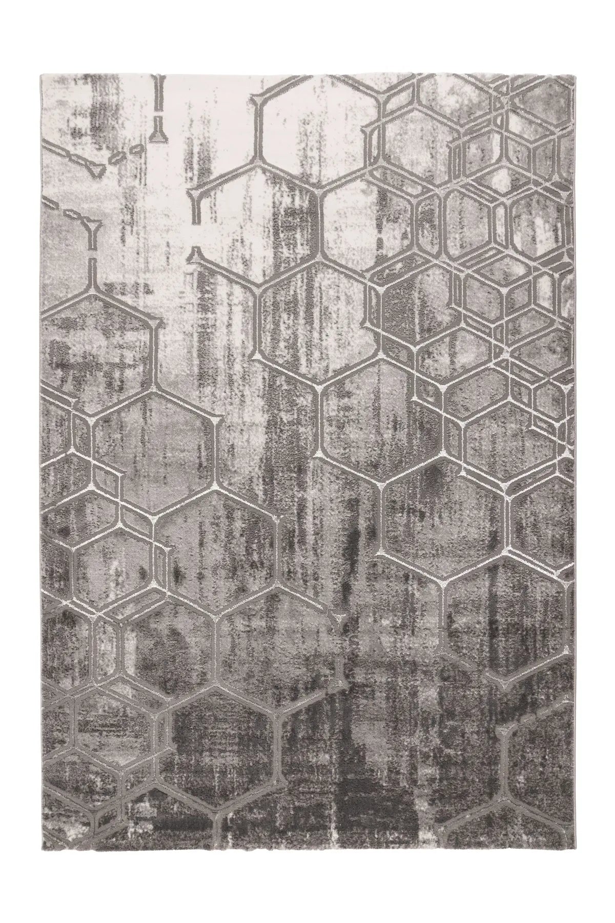Modern Vloerkleed - Marmaris Hexagon Zilver