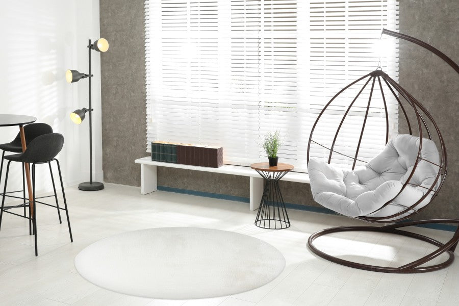 Paradise rond hoogpolig vloerkleed wit perfecte aanvulling op elk interieur