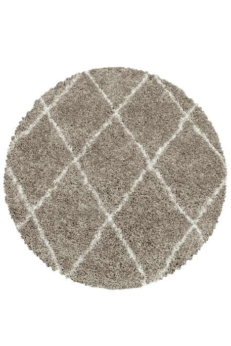 Rond Shaggy Vloerkleed - Alvor Beige