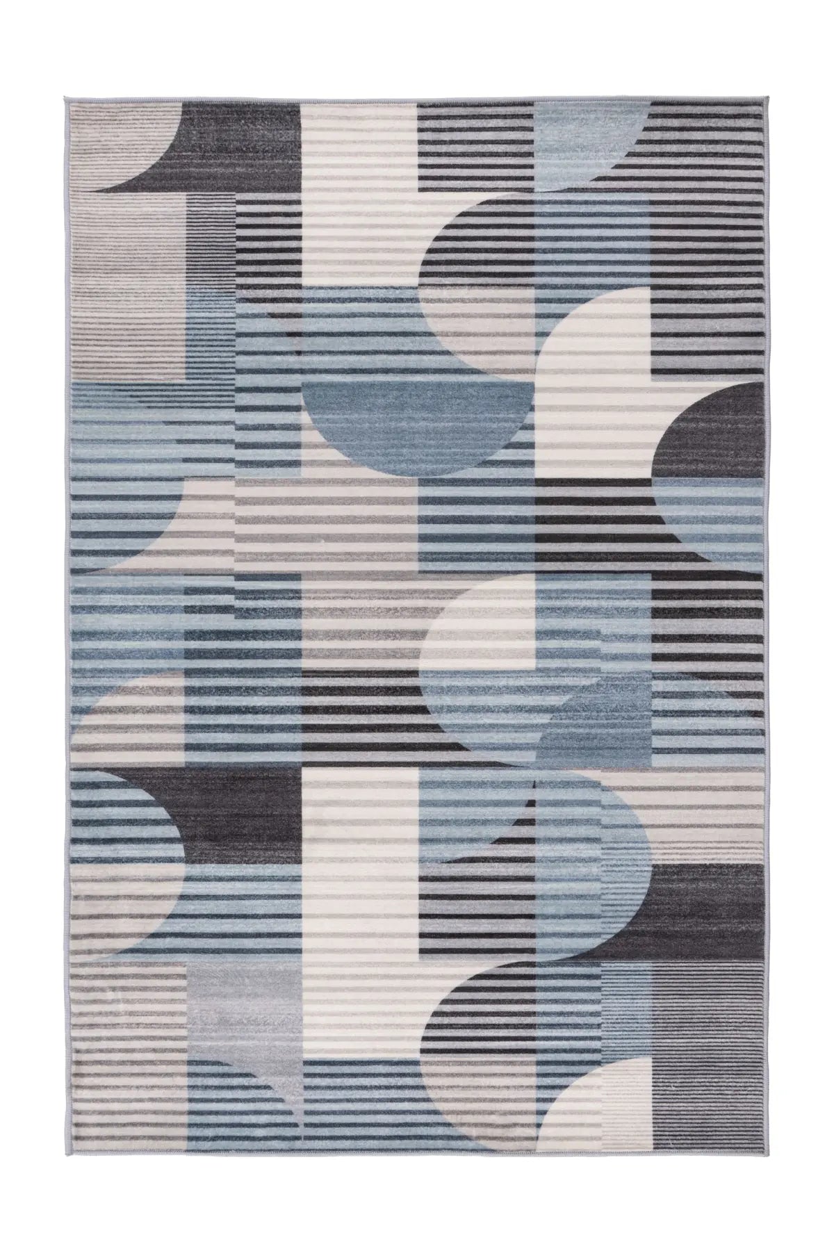 Wasbaar Vloerkleed - Vegas Geometrisch Blauw